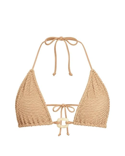 BOUND Natural Ingrid Ring-Detail Bikini Top