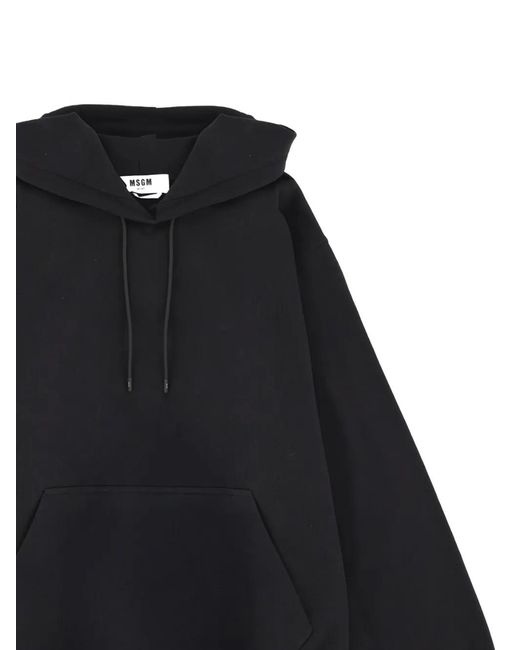 MSGM Black Drawstrings Hoodie for men