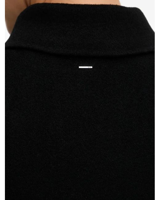 Boss Black Button-Fastening Collared Single-Breasted Coat