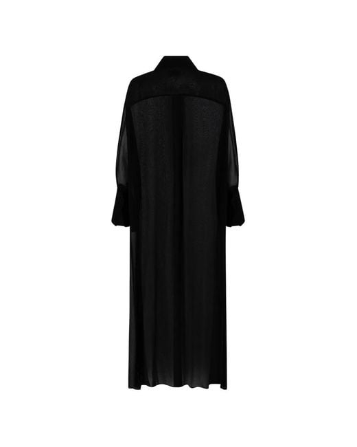 CAYET Black Caetana Sheer Maxi Overshirt