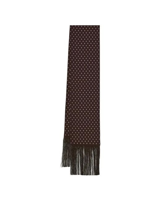 Ferragamo Brown Micro Gancini Print Silk Scarf for men