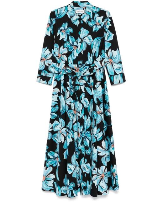 Diane von Furstenberg Blue Blaine Midi Dress