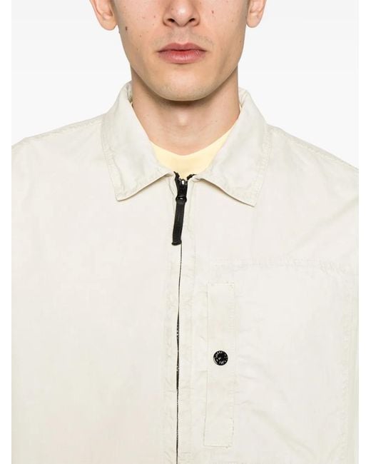 Stone Island Natural Logo Organic Cotton Overshirt for men