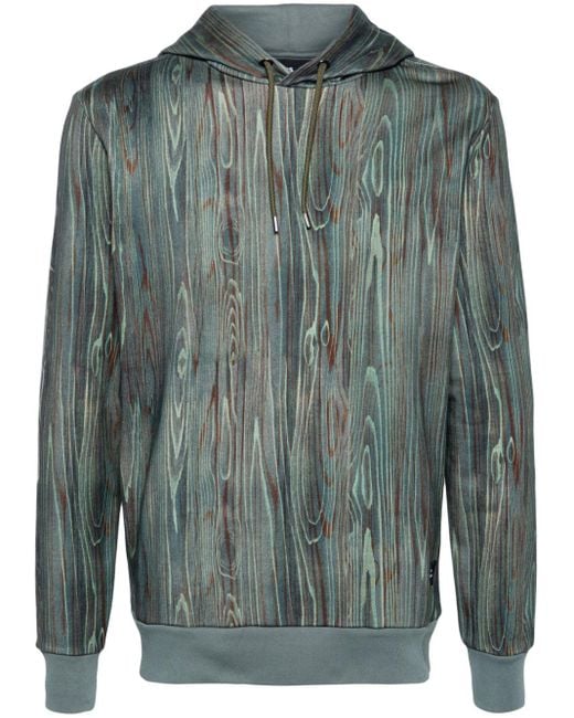 PS by Paul Smith Green Abstract-print Cotton Hoodie for men