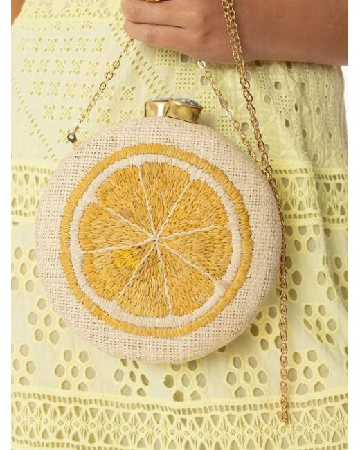 PAMELA MUNSON Metallic Lemon Slice Clutch