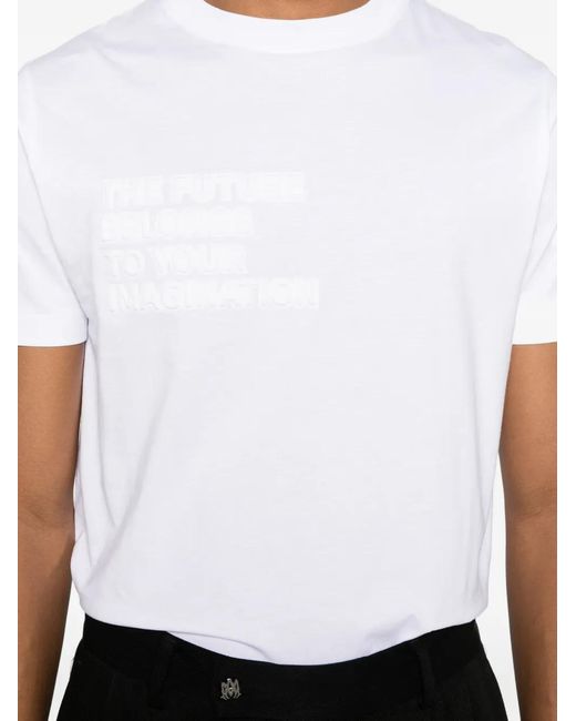 Karl Lagerfeld White Logo-Motif T-Shirt for men