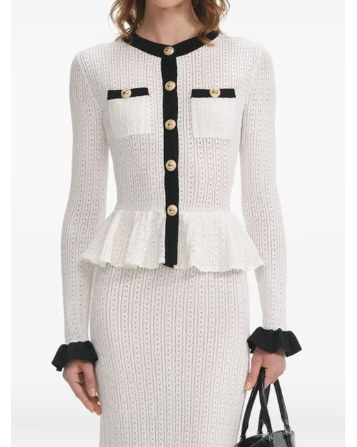 Self-Portrait White Knitted Dress