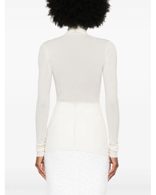 Jil Sander White Silk Top