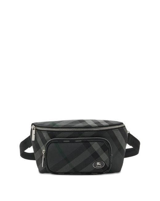 Burberry Black Check-Pattern Belt Bag for men