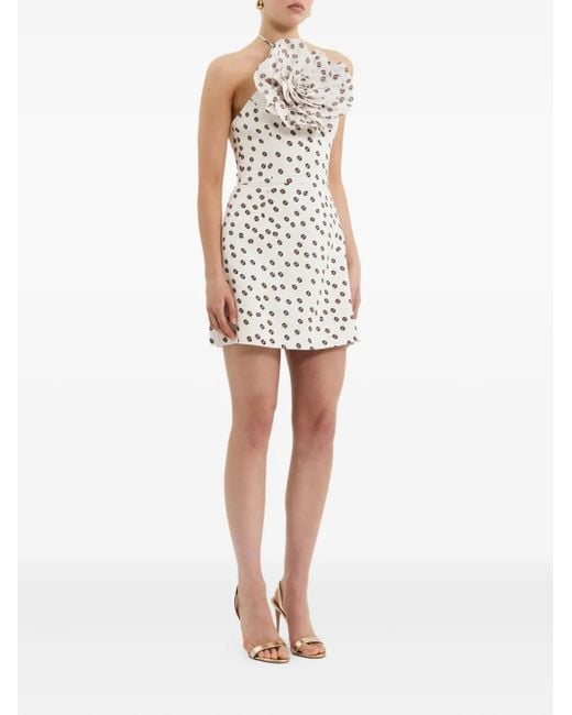 Rebecca Vallance Women's White Candice Rose-applique Polka-dot Dress