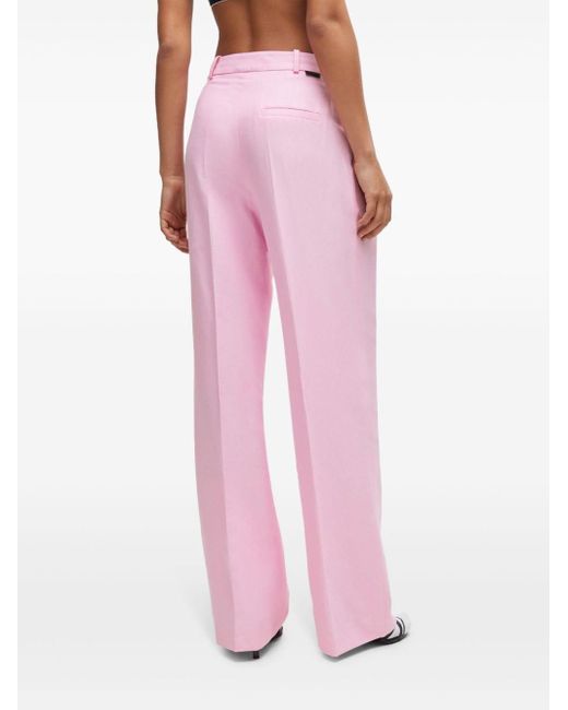 HUGO Pink Tailored Straight-leg Trousers