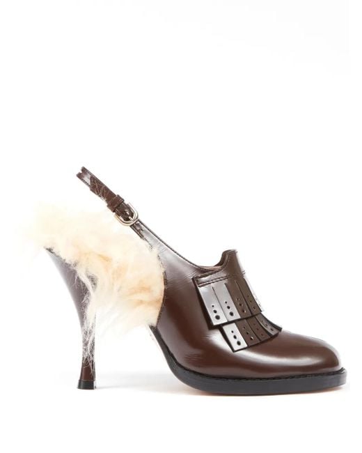 Maison Margiela Brown Bourgeoise 100Mm Leather Pumps