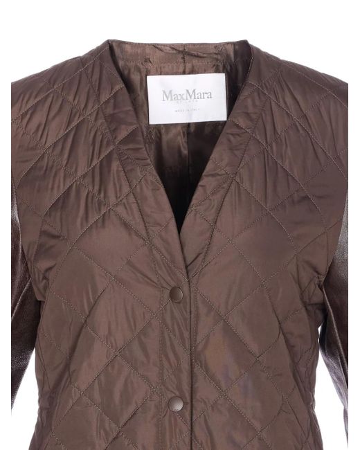 Max Mara Brown Berta Quilted Coat