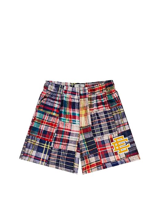 Eric Emanuel Red Plaid-Pattern Shorts for men