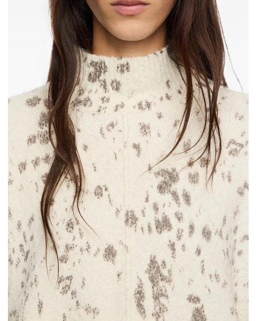 Bimba Y Lola White High-Neck Speckled Sweater