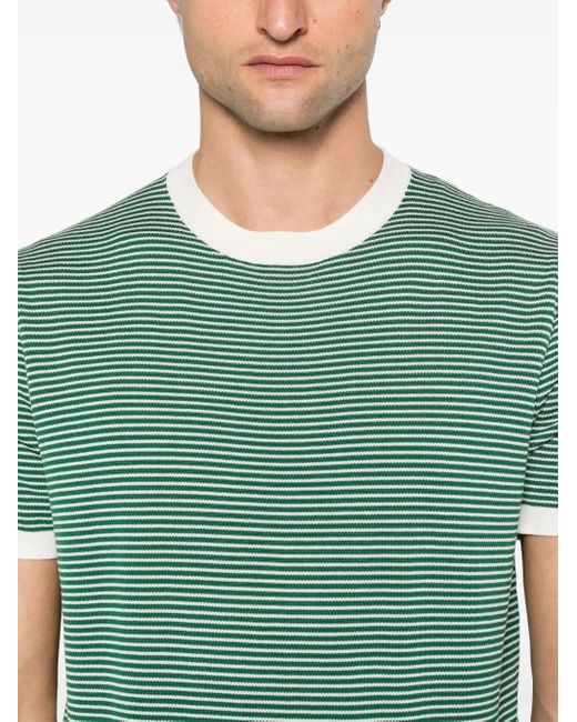 Fursac Green Ribbed-Knit T-Shirt for men