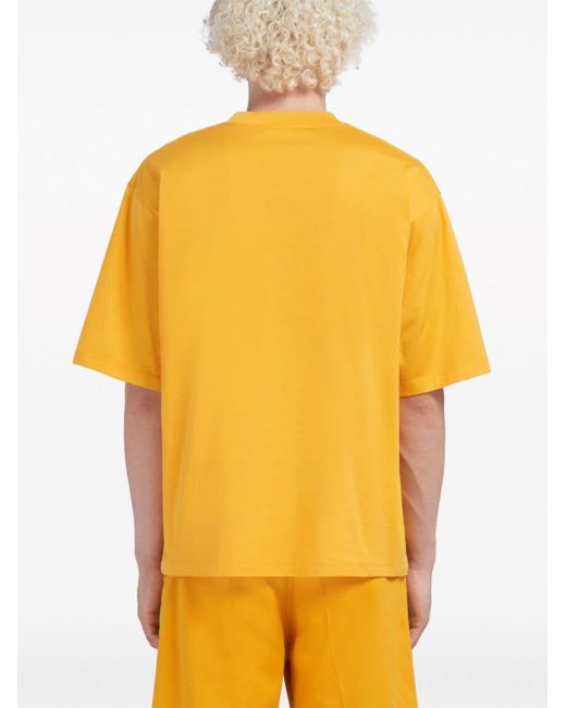 Marni Yellow T-Shirt With Dripping Print for men