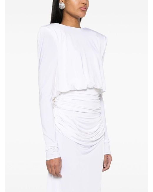 Blusa drapeada de manga larga Magda Butrym de color White