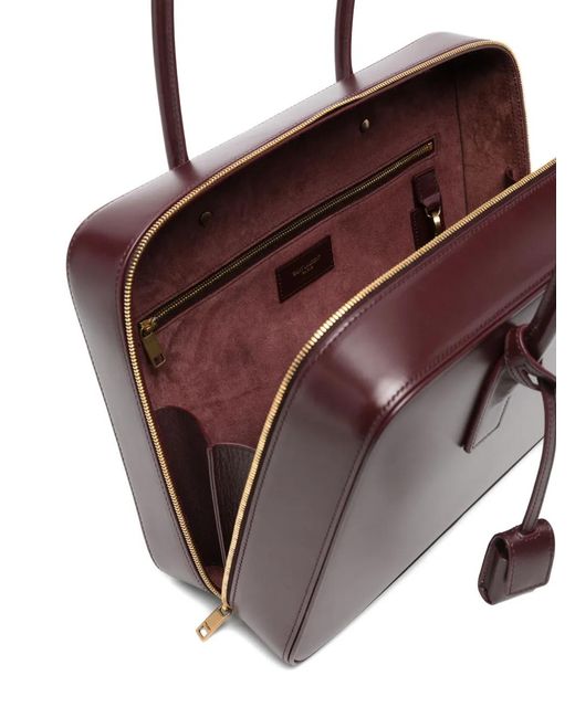 Saint Laurent Purple Logo-Print Tote Bag