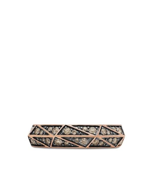 David Yurman Metallic 18Kt Rose Torqued Faceted Diamond Ring (6Mm) for men