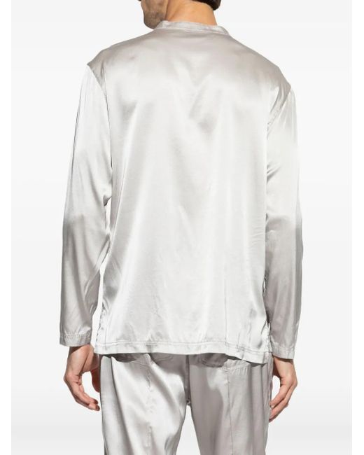 メンズ Tom Ford シルクブレンド パジャマシャツ White