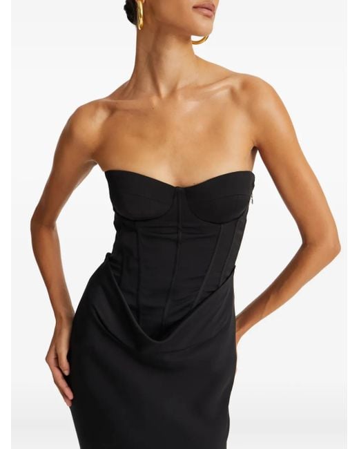 ROTATE BIRGER CHRISTENSEN Black Long Dress With Corset