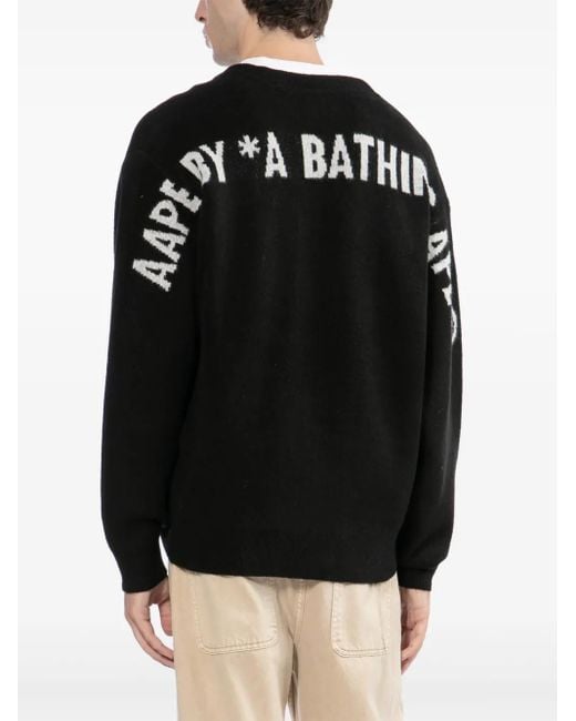 Aape By A Bathing Ape Black Moonface Cardigan for men