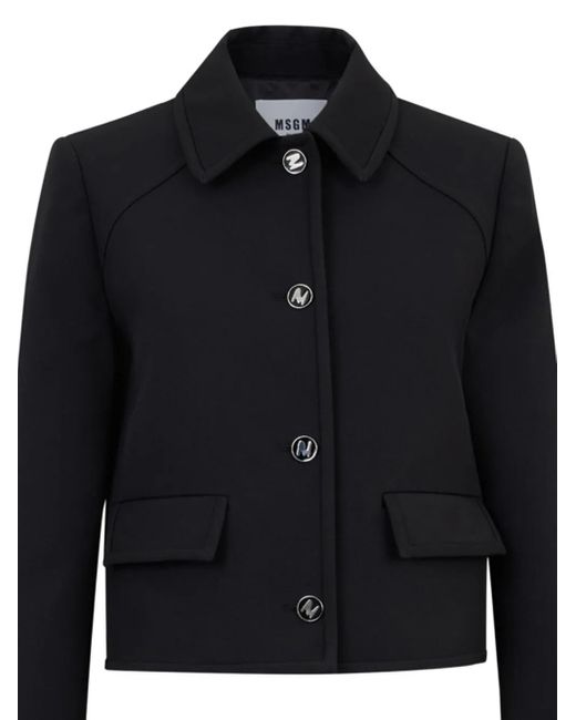 MSGM Black Button-Fastening Jacket