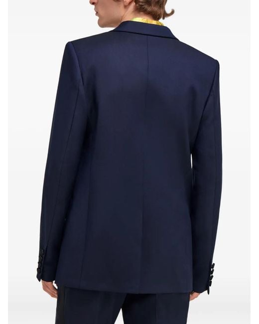 Roberto Cavalli Blue Satin-Trim Blazer for men