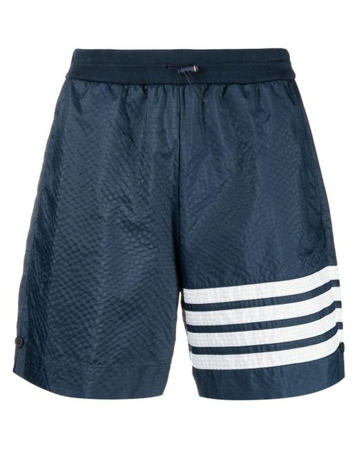 Thom Browne Blue 4-bar Stripe Track Shorts for men