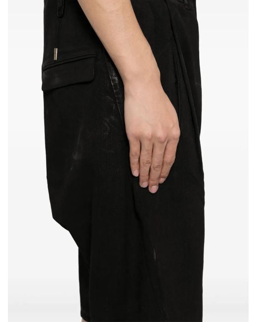 Boris Bidjan Saberi Black Drop-Crotch Shorts for men