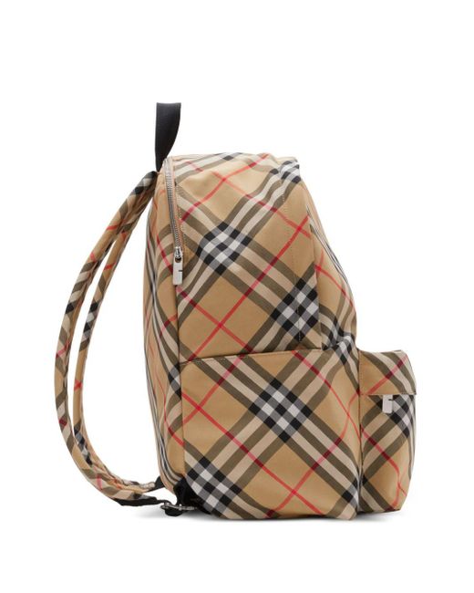 Burberry Gray Nova Check Backpack for men