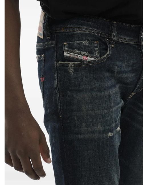 DIESEL Black 1979 Sleenker Whiskered Jeans for men