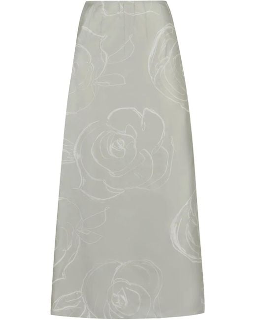 Marni Midi-Jurk Met Bloemenprint in het Gray