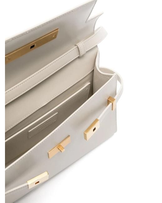 Saint Laurent Natural Manhattan Small Bag In Box Leather