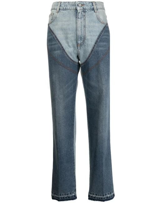 Stella McCartney Blue Mid-Rise Straight-Leg Jeans