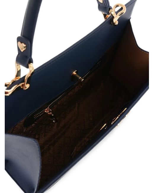 Moschino Blue Love Chain-Link Small Bag