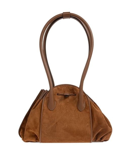 Marni Brown Tulipea Drawstring-Closure Shoulder Bag