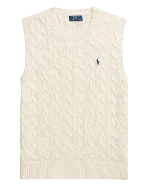 Polo Ralph Lauren Natural Cable-Knit Sleeveless Vest for men