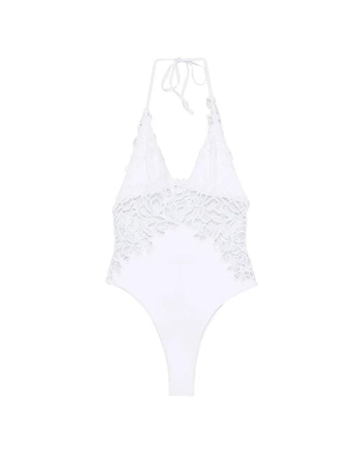 Ermanno Scervino White Maillot De Bain À Dos-Nu