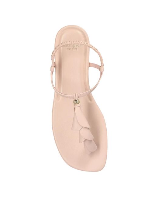 Kate Spade Pink Lily Petal-Embellished Leather Sandals