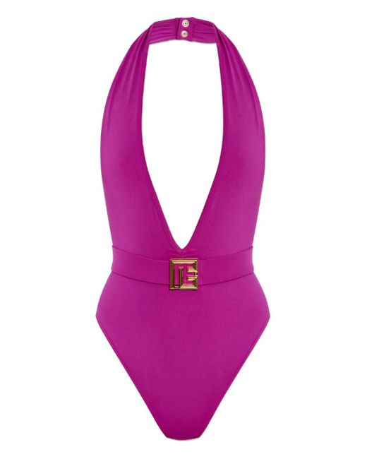 Balmain Pink Badeanzug Mit Gürtel