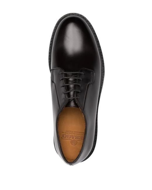 Sebago Black Round-Toe Leather Derby Shoes for men
