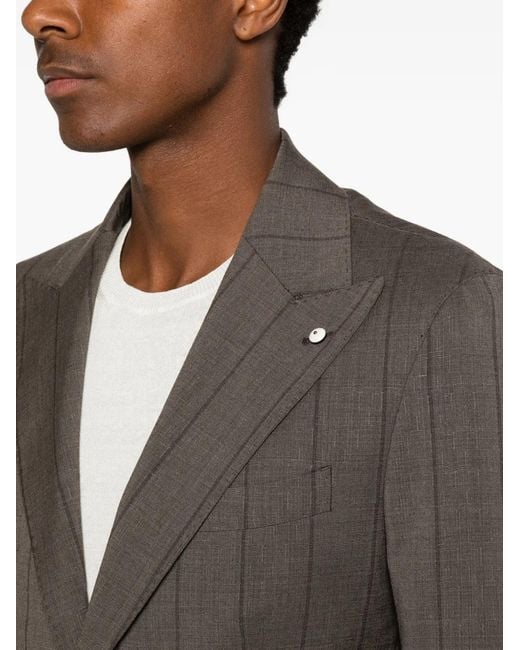 Luigi Bianchi Gray Pinstripe-Pattern Suit for men