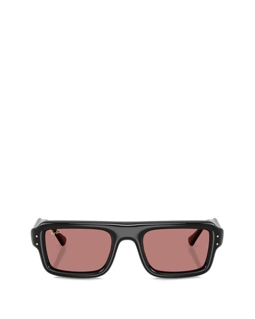 Ray-Ban Pink Rectangle-Frame Sunglasses