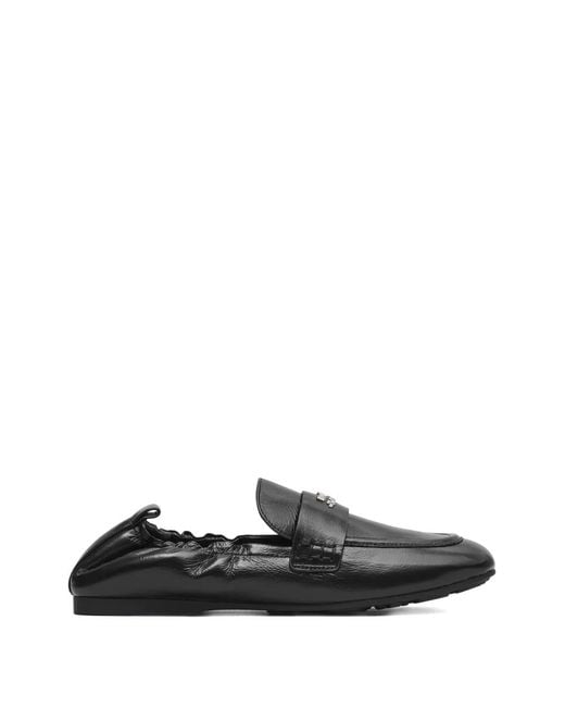 Marc Jacobs Black Logo-Plaque Leather Loafers