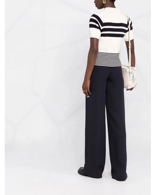 Valentino Garavani Blue High-Waisted Wide-Leg Trousers