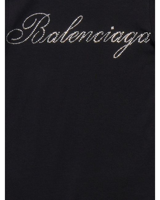 Balenciaga Handwritten ラインストーン Tシャツ Black