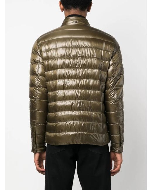 Herno Green Quilted Zip-Up Padded Jacket for men