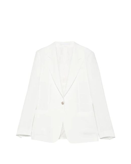 Tagliatore White Single-Breasted Blazer